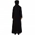 Casual abaya with golden lace at sleeves-Black-golden